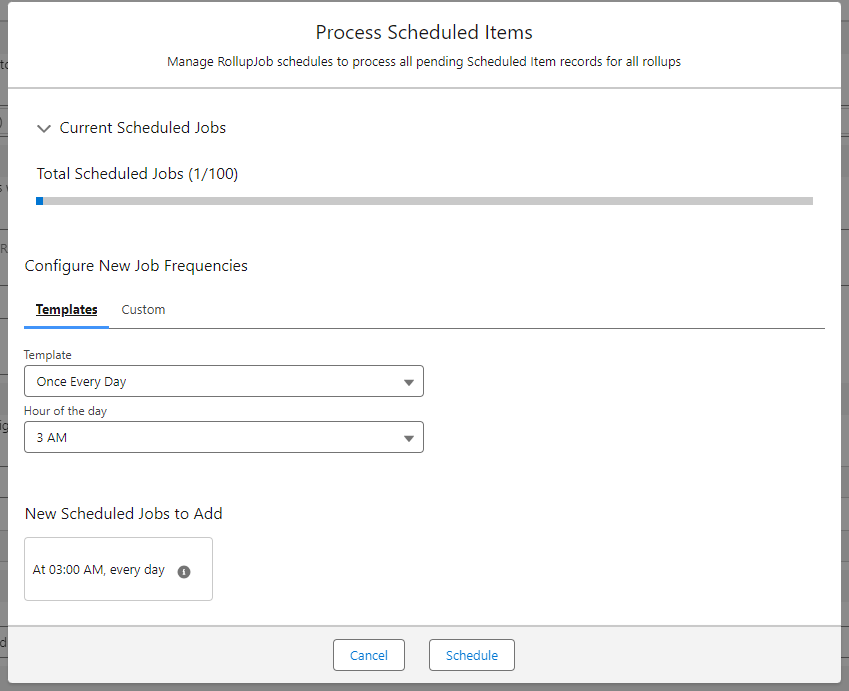 DLRS Beta Rule Schedule Job - Scheduled Items Template View - Watch for Changes and Process Later Calculation Mode