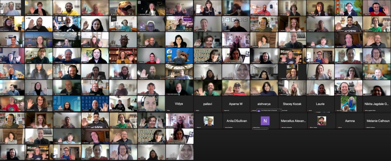 Group shot of Virtual March 2023 Sprint event attendees.
