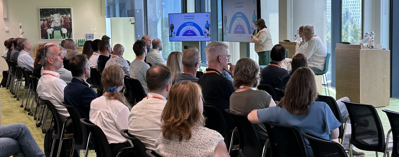 Lori Freeman presenting at the Nonprofit Community Day in Amsterdam, June 2025.