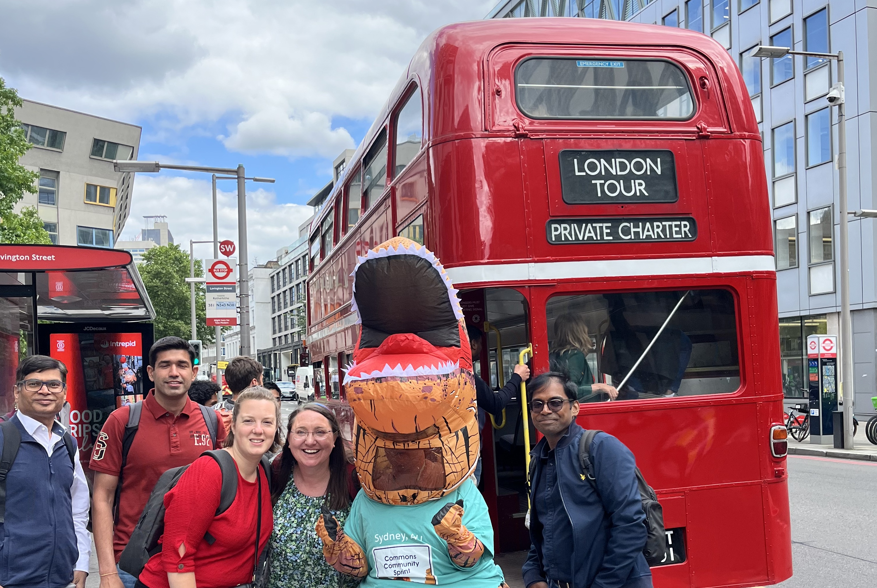 The epic London bus drive over to the Nonprofit Reception to wind down the 2-day Community Sprint! June 2024.