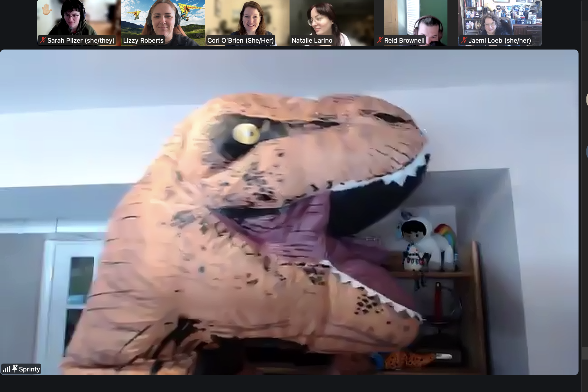 A visit from community Mascot "Sprinty" during the Virtual Sprint, 2026