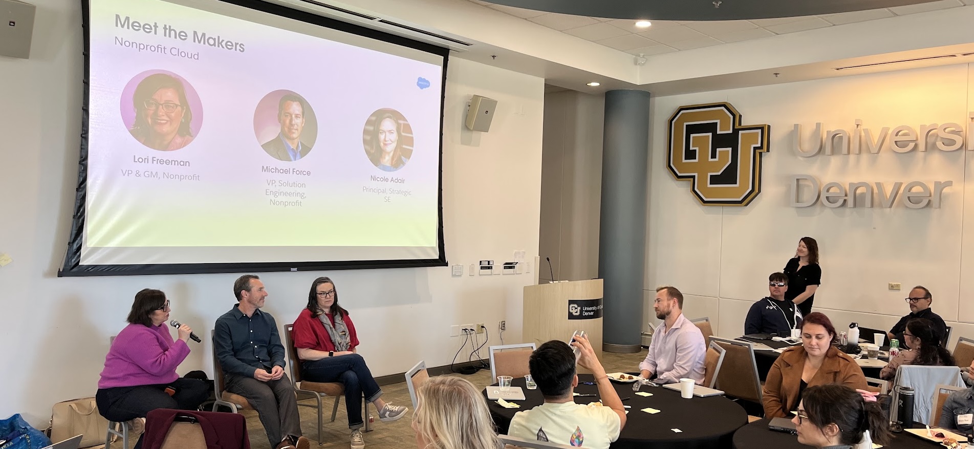 The Meet the Makers conversation over lunch with folks from the Salesforce Nonprofit Leadership.