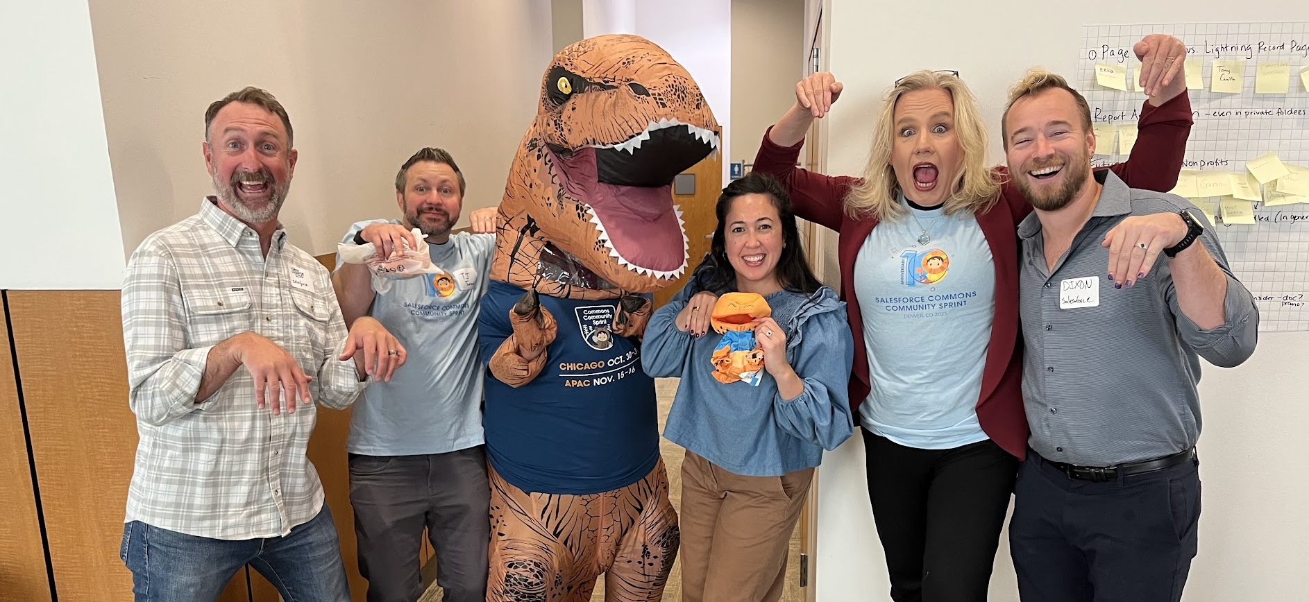 Our Tech Mentors pose with Sprinty! November, 2025