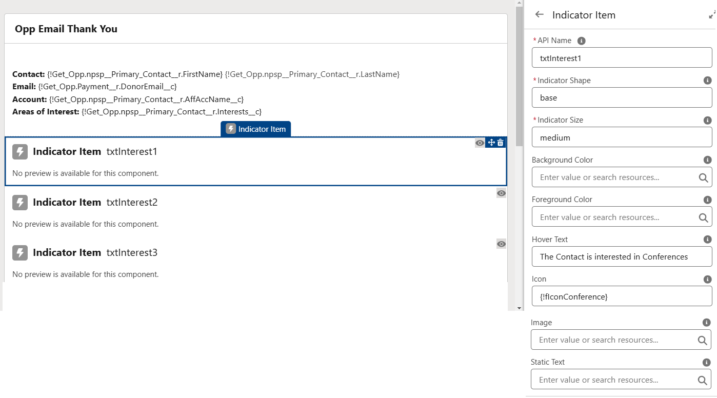 Indicator Item Flow Setup