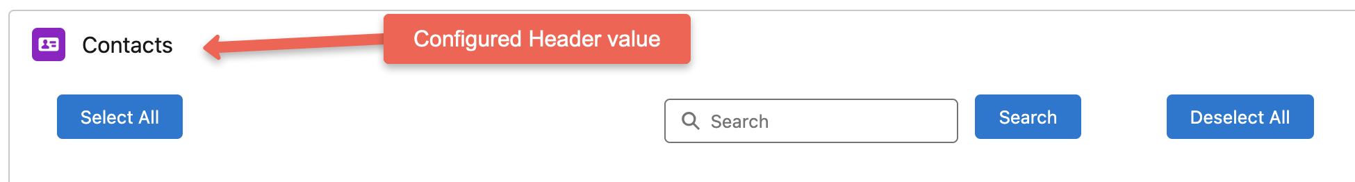 Sticky Selectron Header Configuration Display