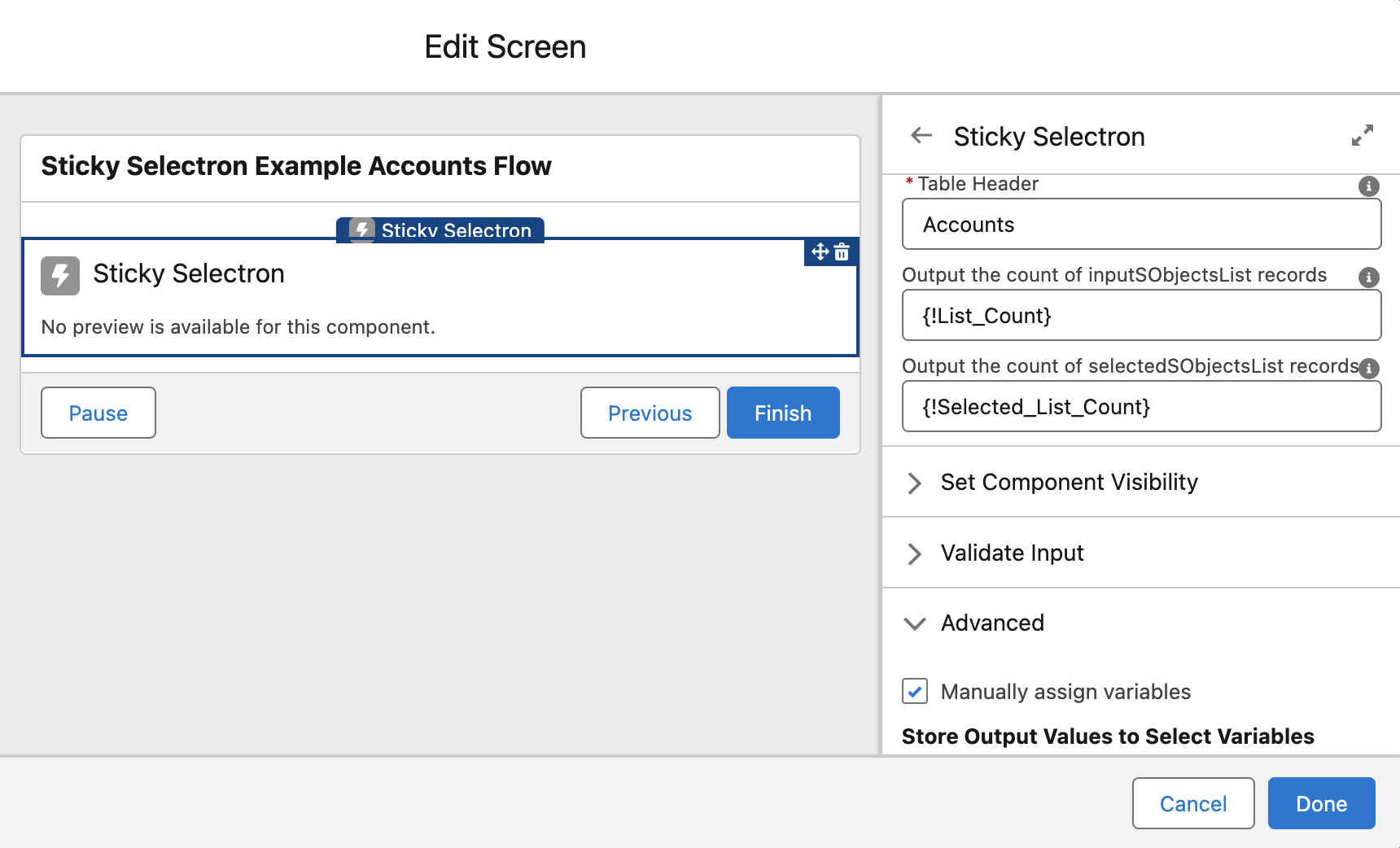 Sample Account Flow Sticky Selectron Configuration 2